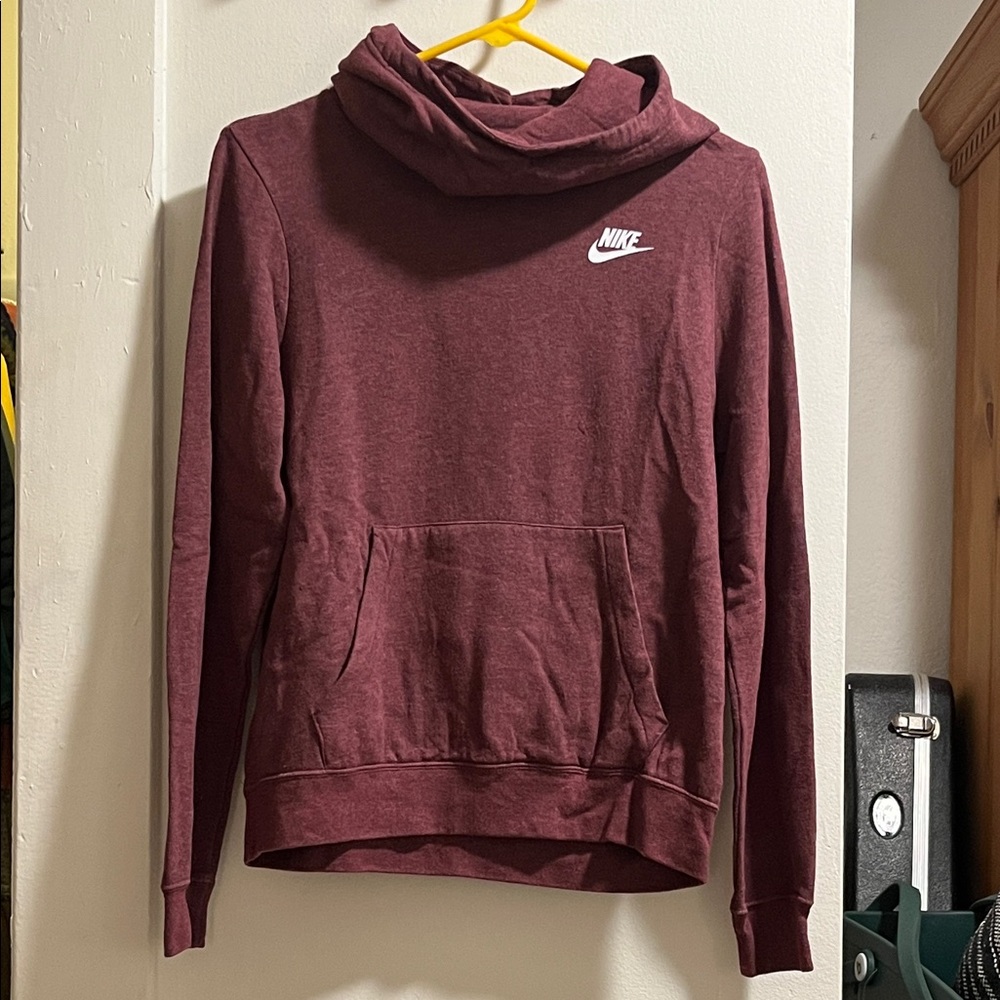 Nike Women's Cowl Hoodie Black Cherry Burgundy Hoodie